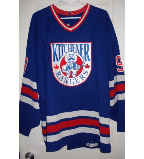 Custom OHL Kitchener Rangers 1994-01 97 Hockey Jersey Road Blue